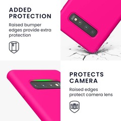 For Samsung Galaxy S10 Plus Case Double Layer Rubber TPU Slim Hybrid Case Red