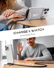 240W Fast Charging USB-C Cable with Built-in Phone Stand (5FT)