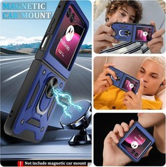 Motorola Moto Razr+ Plus 2023 Case with Slide Camera Cover, Shockproof Protectio