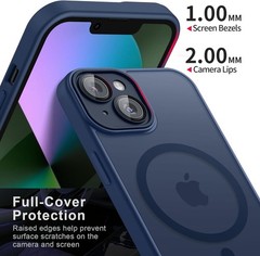 iPhone 13 Case with Magnetic Phone Case and Screen Protector, Slim Shockproof Co