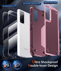 Heavy Duty PC Back Case for Samsung Galaxy S20 FE 5G with 2 Screen Protectors