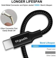 USB A to USB C Cable 5-Pack (3/3/6/6/10 ft) Fast Charging Type C Charger Cord