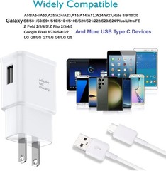 6FT Quick Type-C Wall Charger for Samsung Galaxy S9 S10 S20 S21 S22 S23 S24