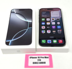 Open Box Apple iPhone 16 Pro Max 1TB Black Titanium Unlocked 2 Cycle 100% Life