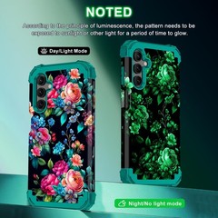 Galaxy A15 5G Case, Three Layer Heavy Duty Shockproof Protective Case with 2 Tem