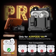 AirPods 4 Generation Case, Secure Lock & Phone Stand Design, Automatic Snap Cove