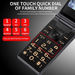 2.8in Screen Flip Phone For Elder Dual SIM Dual Standby Long Standby Time Multi