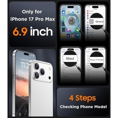 Translucent Matte Case for iPhone 17 Pro Max + 2PCS Tempered Glass Screen Protec