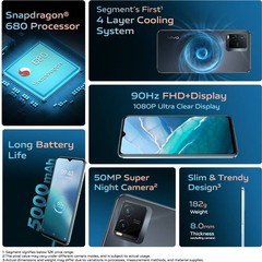 vivo T1X ( Black, 64 GB) (4 GB) Snapdragon 680 Processor Global Version.