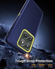 Heavy Duty Shockproof Rugged Dual Layer Case for Moto Edge 2025, Blue