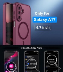 Samsung Galaxy A17 4G/5G Case, Magnetic Translucent Matte Slim Protective Cover