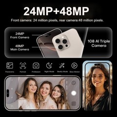 i16 Pro Max 7.3″ Android 14 Smartphone Unlocked 8000mAh 50MP+108MP NFC Dual SIM
