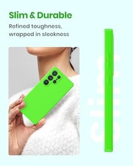 Silicone Case for Samsung Galaxy S25 Ultra, Soft Slim Liquid Silicone Neon Green