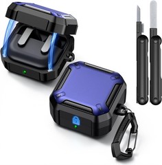 Blue Protective Case for Samsung Galaxy Buds 4 Pro, Magnetic Lid with Keychain