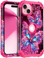 iPhone 15 Plus Case, Glow in The Dark Three Layer Heavy Duty Shockproof Protecti