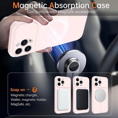 Magnetic for iPhone 15 Pro Max Case, Soft Silicone Rubber Microfiber Lining Bump