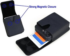 Flip Phone Holster for Samsung Galaxy Z Flip 7/6/5/4/3, Black Nylon Belt Clip Po