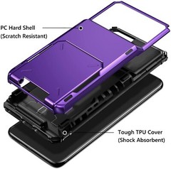 Samsung Galaxy S21 Ultra Case 6.8 Inch Shockproof Wallet Card Holder Cover Purpl