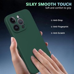 Lightweight Dark Green Soft TPU Case for iPhone 15 Pro, Slim and Snug Fit