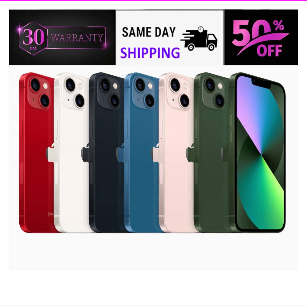 Apple iPhone 13 – Unlocked, Fair Condition, Midnight/Blue/Pink, 128/256/512GB