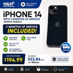iPhone 14 With 3 Month Of Service (Simple Mobile)