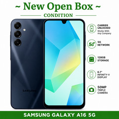 New Samsung Galaxy A16 5G 128GB Factory Unlocked Open Box Blue Black