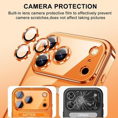 Luxury Magnetic Glossy iPhone 17 Pro Max Case with Camera & Screen Protector, Or