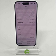 Unlocked Apple iPhone 15 Pro 1TB 26.4.1 Black Titanium MTU13LL/A READ