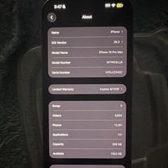 Apple iPhone 16 Pro Max 256GB White MYW53LL/A Boost Network Locked