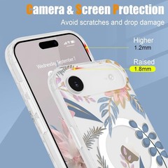 Magnetic Clear Floral Phone Case for iPhone Air – Elegant Aesthetic Cover