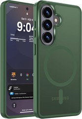 Magnetic Matte Case for Samsung Galaxy S23 FE 6.4-Inch Slim Translucent Green