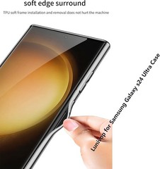 Slim Silicone TPU Frame & PU Leather Back Case for Samsung Galaxy S24 Ultra 5G