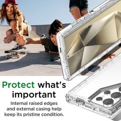 Clear Heavy Duty 3-Layer Shockproof Case for Samsung Galaxy S24 Ultra – Durable