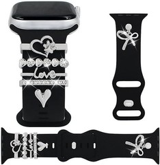 Silicone Band With Charms Compatible with Apple Watch Bands Women 38-49mm
