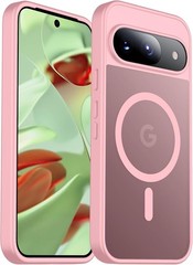 Slim Translucent Matte Back Case for Google Pixel 9/9 Pro, Magnetic, Pink, Milit