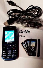 2 Phones Dual SIM K119 Unlocked GSM850 Basic Buttons Mobile Phone Blue & White