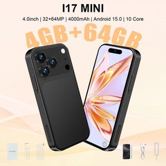 i17 Mini Smartphone 4GB+64GB Android Dual SIM 4G LTE Unlocked Cell Phone