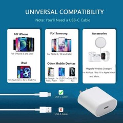 20W PD Fast Charger Wall Adapter +3FT Cable For Apple iPhone 14 13 12 11 X XR