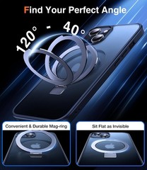 3-in-1 Ring Holder Magnetic Kickstand for iPhone 13/14 Case, MagSafe Compatible