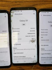 Lot of 5 cracked glass Samsung Galaxy S9 64 GB Unlocked N49