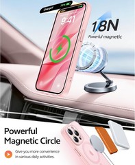 Light Pink iPhone 15 Pro Case: Military Grade Shockproof, Translucent Matte Desi