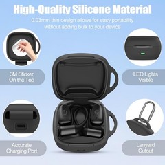 Silicone Case for Raycon Essential Open Earbuds [Black] – All-Round Protection C