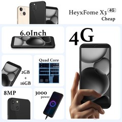 X3a 2025 New 4G GSM Unlocked Phones, 6.0” Cell , 2GB RAM Android , 16GB Smart…