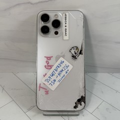 iPhone 14 Pro Max 256GB Unlocked Silver A2651 Cracked Screen LCD #H249