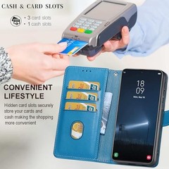 Wallet Case for Samsung Galaxy A37 5G, Blue Butterfly Flip Folio with Card Slots