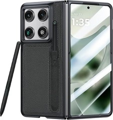 Motorola Razr Fold Case Leather with Pen Holder, Built-in Screen Protector & Mot