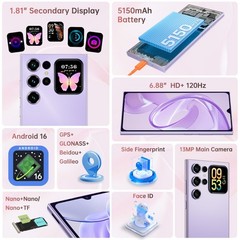 OUKITEL C62 T-Mobile Cell Phone 1.81-inch secondary screen Android 15 16GB+128GB