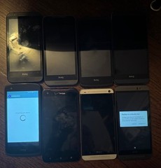 Lot Of 8 HTC M7 526 626S M9 M8 520 BROKEN Parts Fast Ship Some Power Up!!