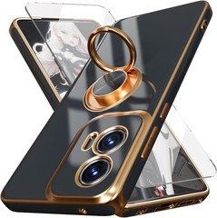 for Moto G Stylus 5G 2024 Case, Screen Protector, 360° Rotation Ring Kickstand