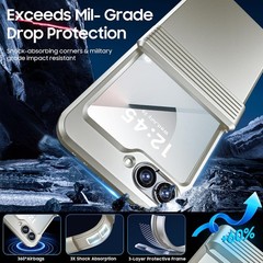 Case & Built-in Screen Protector for Galaxy Z Flip 6 & Flip 7 FE Ultra-Thin